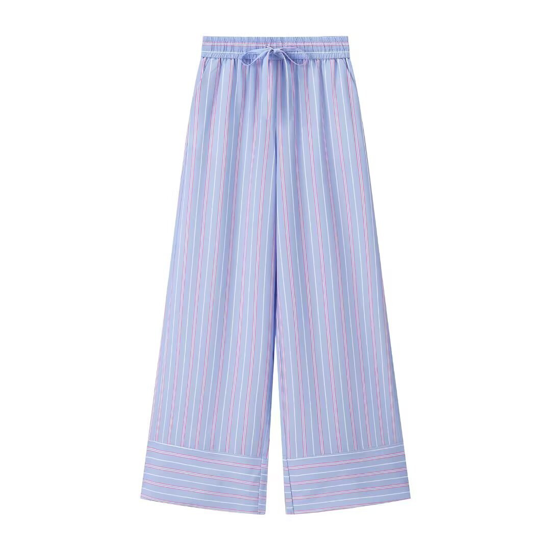 Romy | Striped Tie Front Wide Leg Co-ord Set