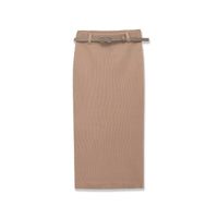 Hallie | Belted Knit Midi Skirt