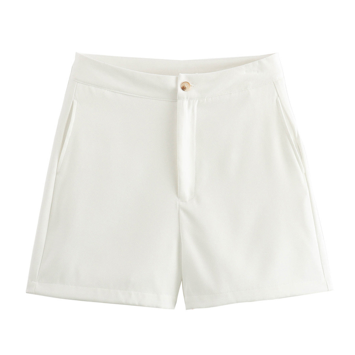 Erin | Flat-Front Tailored Shorts with Button and Zip Closure