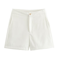 Erin | Flat-Front Tailored Shorts with Button and Zip Closure