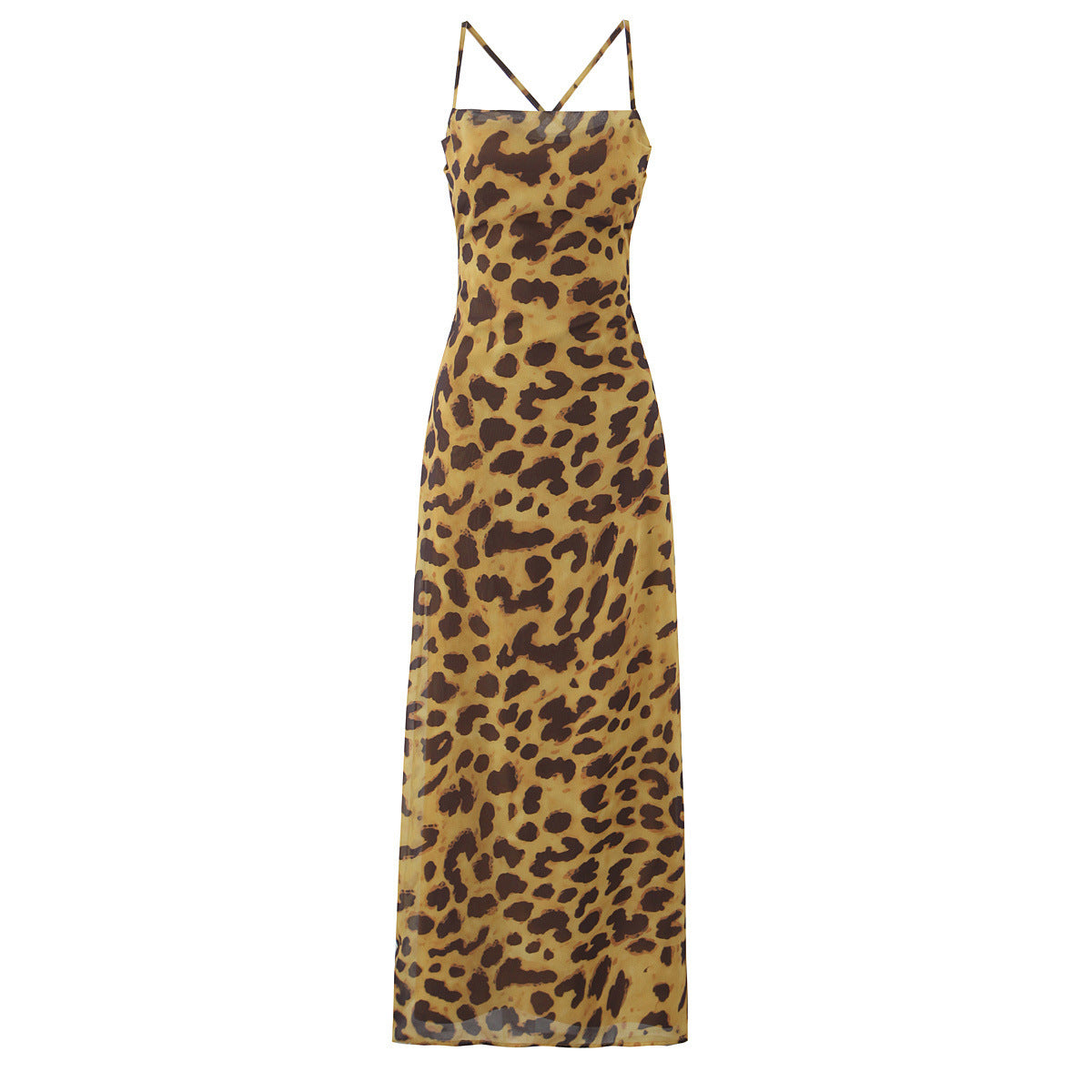 Eloise | Leopard Print Chiffon Maxi Slip Dress