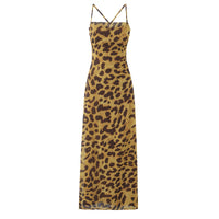 Eloise | Leopard Print Chiffon Maxi Slip Dress