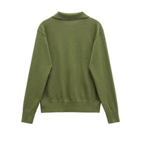 Elsie | Collared V-Neck Knit Top