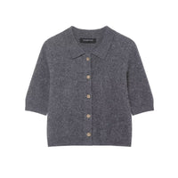 Jessica | Cropped Knit Polo Cardigan