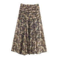 Olivia | Paisley Print Wrap Midi Skirt