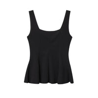 Caitlin | Gold Button Sweetheart Peplum Top