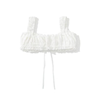 Bethany | Tie Front Lace Trim Cotton Crop Top