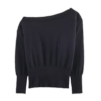 Cara | Relaxed Off Shoulder Cropped Knit Top