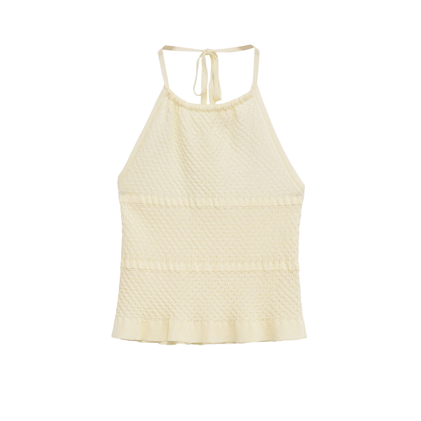 Eleanor | Ribbed Crochet Halter Neck Top