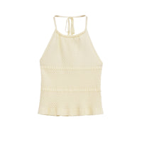 Eleanor | Ribbed Crochet Halter Neck Top