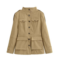 Alma | Utility Jacket Camel Long Pocket Button