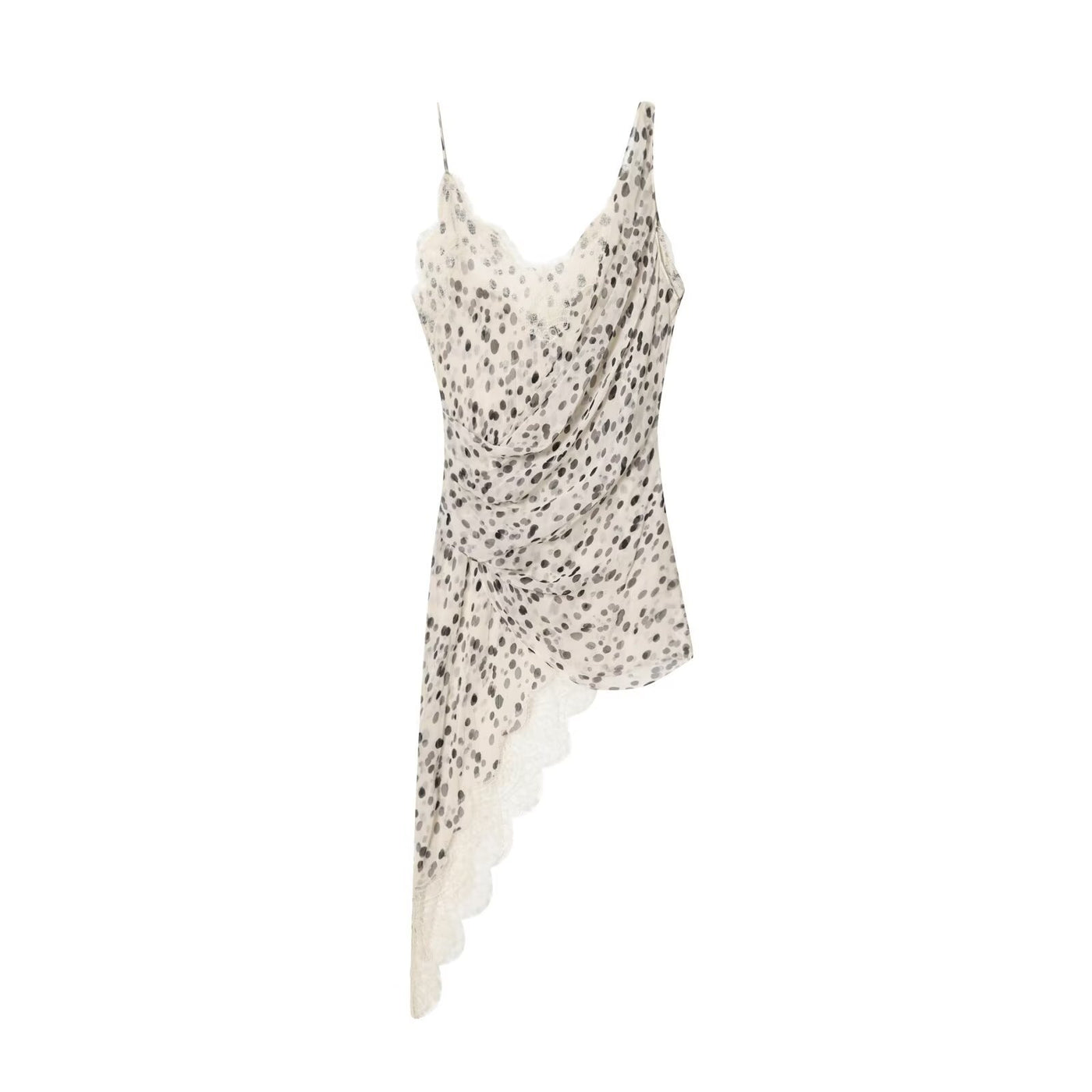 Francesca | Lace Trim Asymmetric Mini Slip Dress