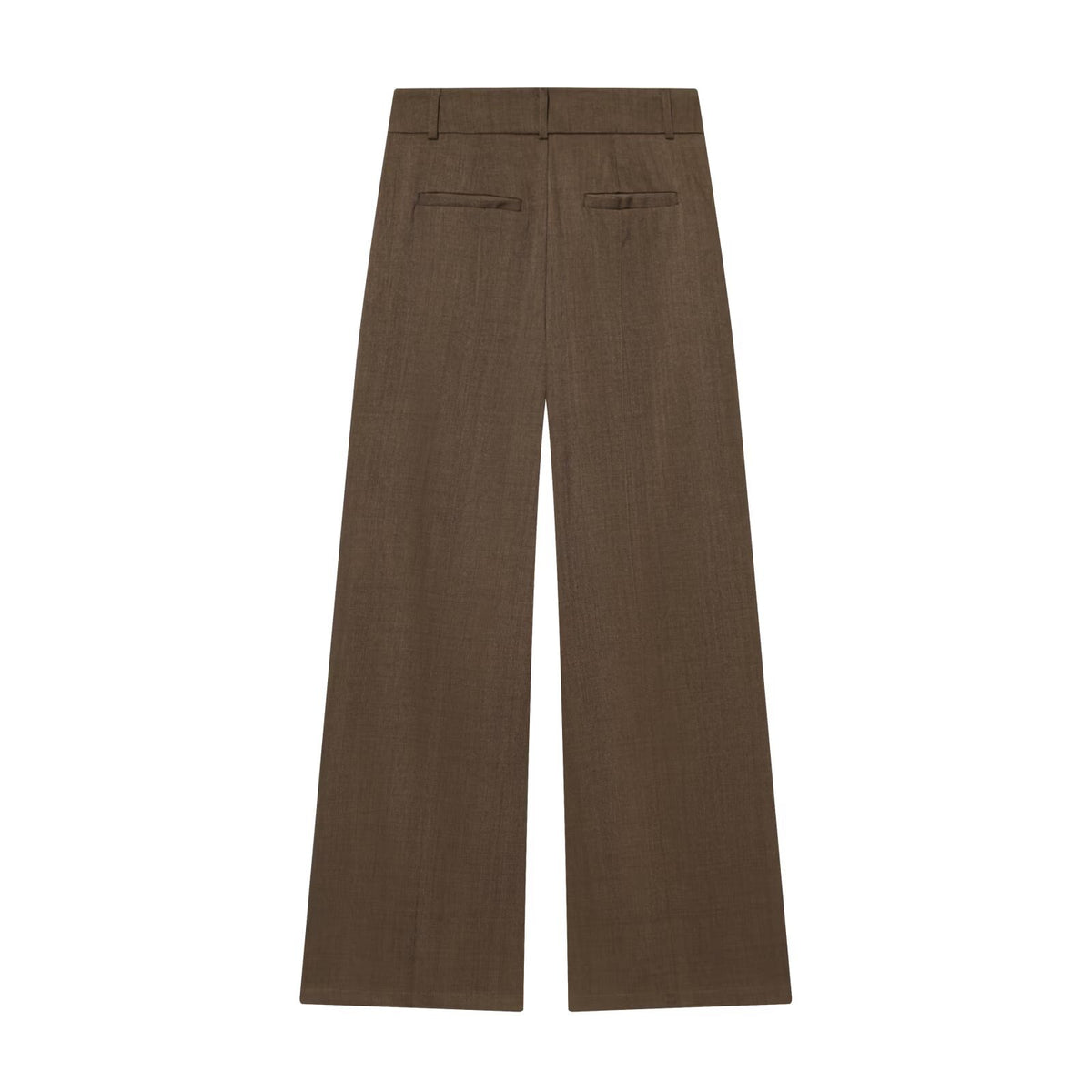 Victoria | High-Waist Front Seam Tailored Wide-Leg Trousers in Brown and Beige