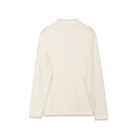 Ella | High Neck Side Ruching Long Sleeve Fitted Jersey Knit Top