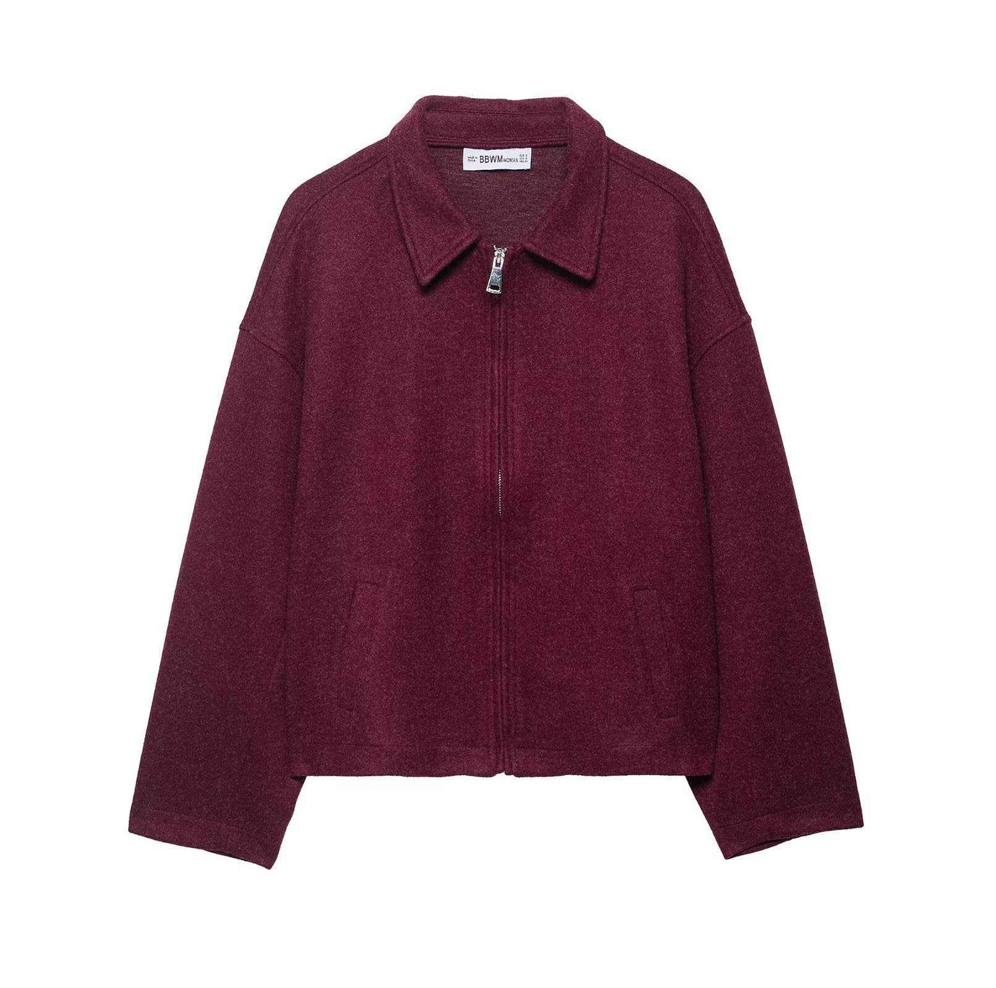 Isla | Casual Grey Fleece Jacket Zip Up Collared Oversized