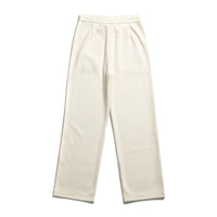Yasmine | Drawstring Vertical Seam Wide-Leg Brushed Terry Trousers