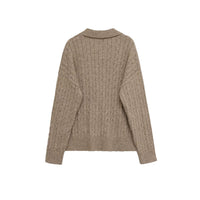 Holly | Cable Knit Cropped V-Neck Top