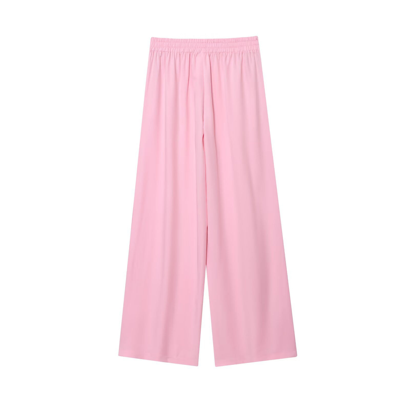Hope | Elasticated Waist Flowing Wide-Leg Jersey Trousers in Yellow and Pink