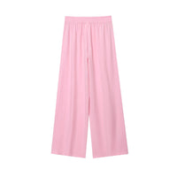 Hope | Elasticated Waist Flowing Wide-Leg Jersey Trousers in Yellow and Pink