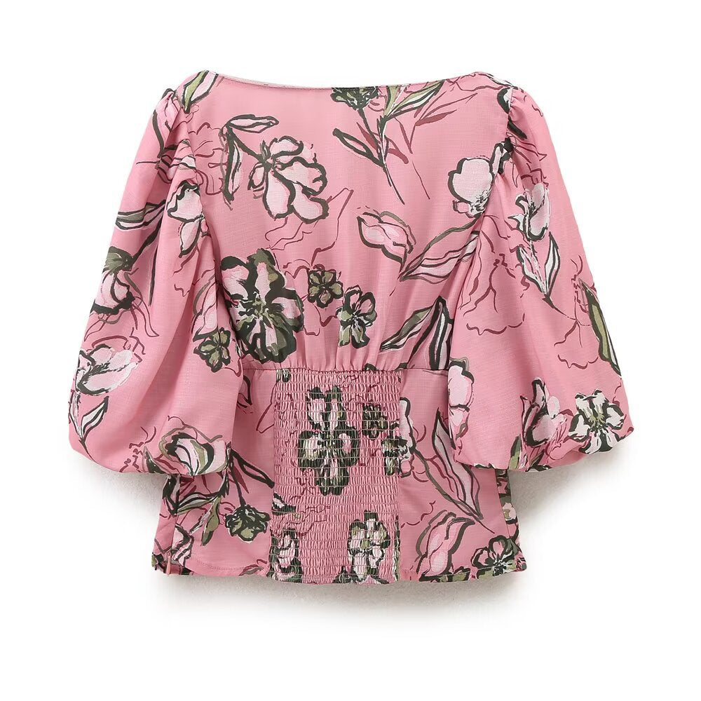 Sienna | Spring Floral Corset Top Pink