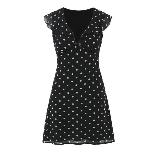 Greta | Summer Ruffle Polka Dot Mini Dress