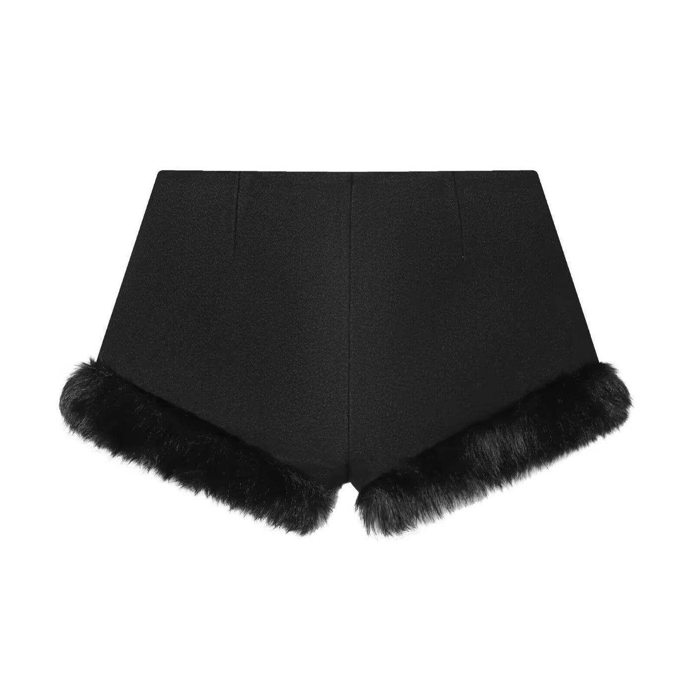 Cora | High-Waist Tailored Shorts with Faux Fur Hem Trim