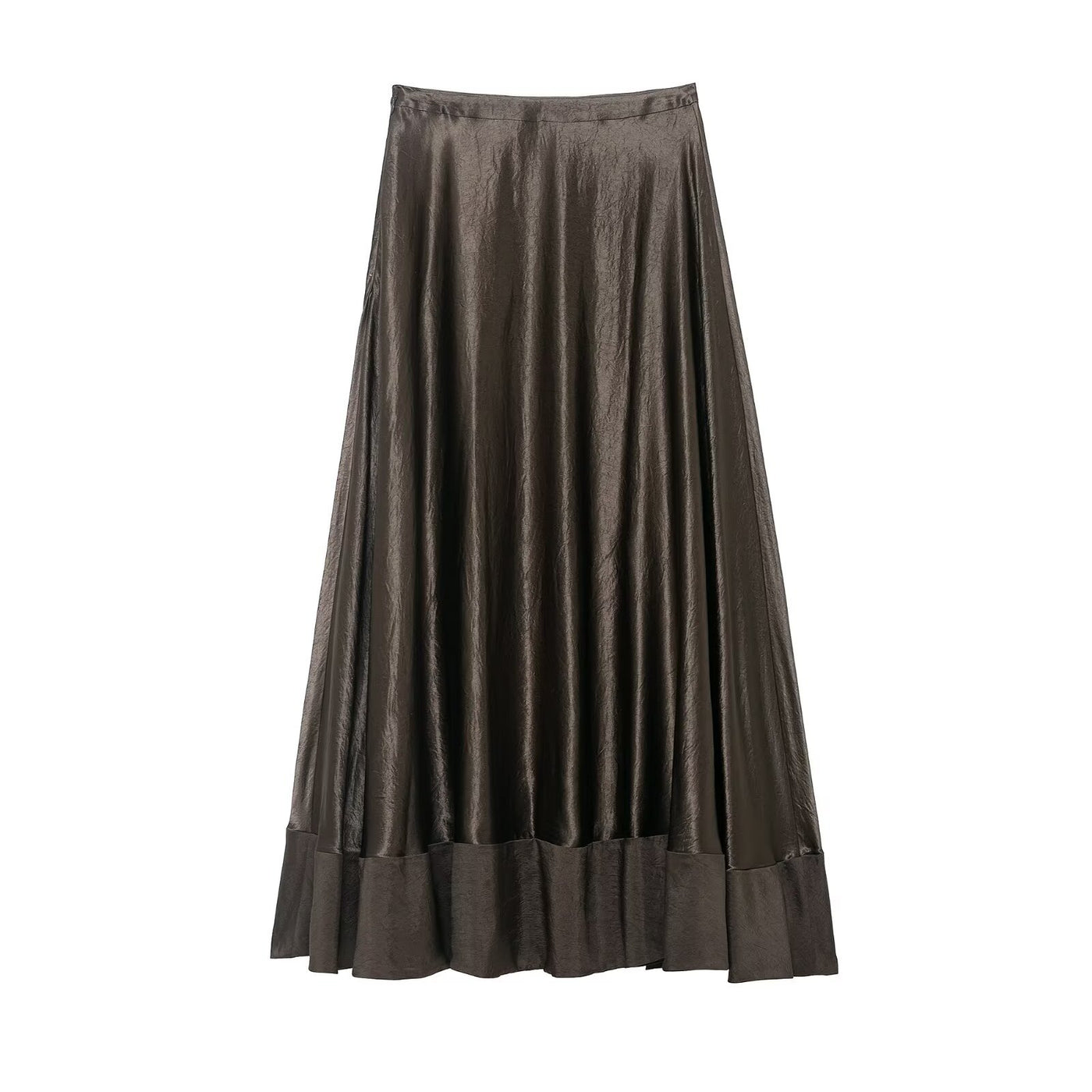 Phoebe | Crinkled Satin Tiered Maxi Skirt