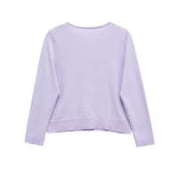 Erin | Crew Neck Button Front Ribbed Lightweight Cropped Cardigan