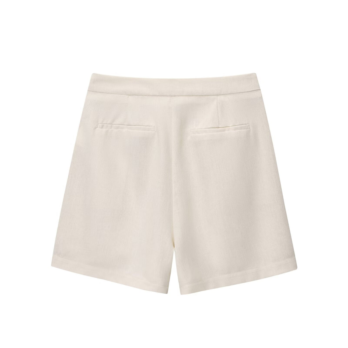Iris | High-Waist Front-Pleat Relaxed Linen Tailored Shorts
