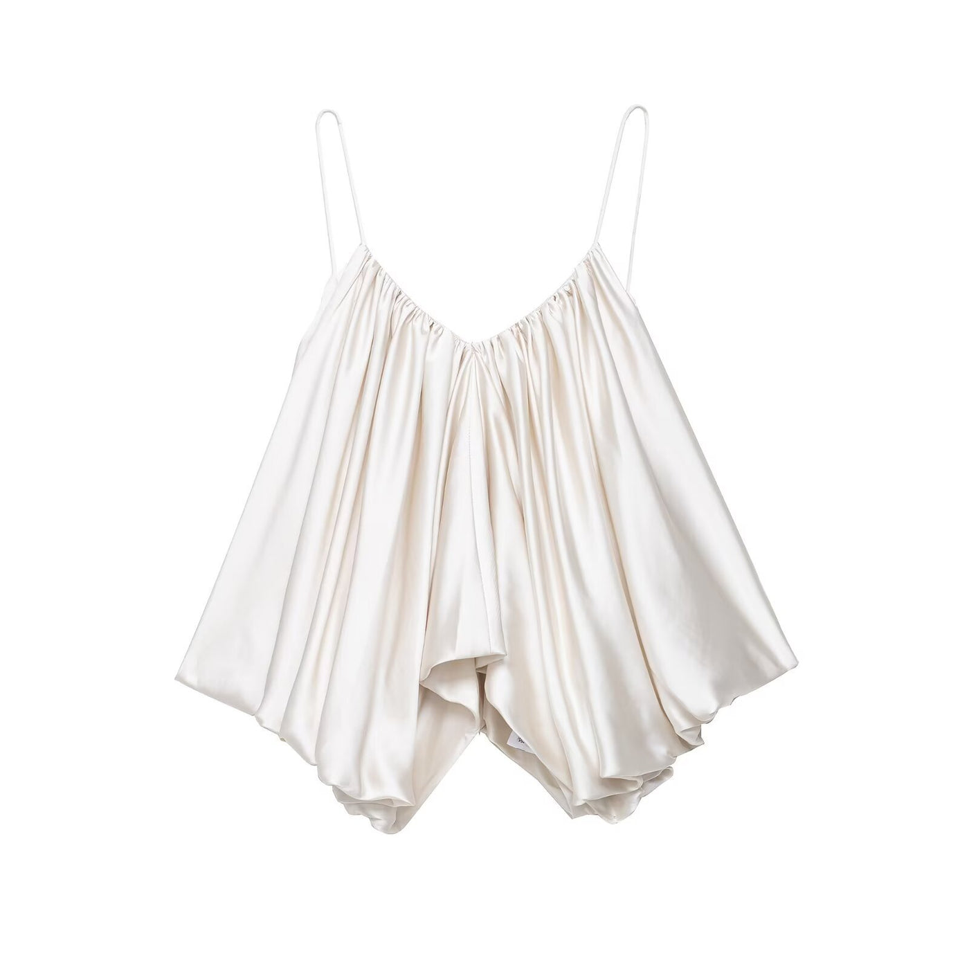 Juliet | Silk Gathered V-Neck Camisole Top