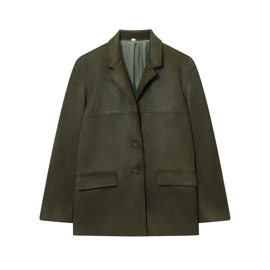 Sienna | Khaki Suede Blazer Co-ord Set