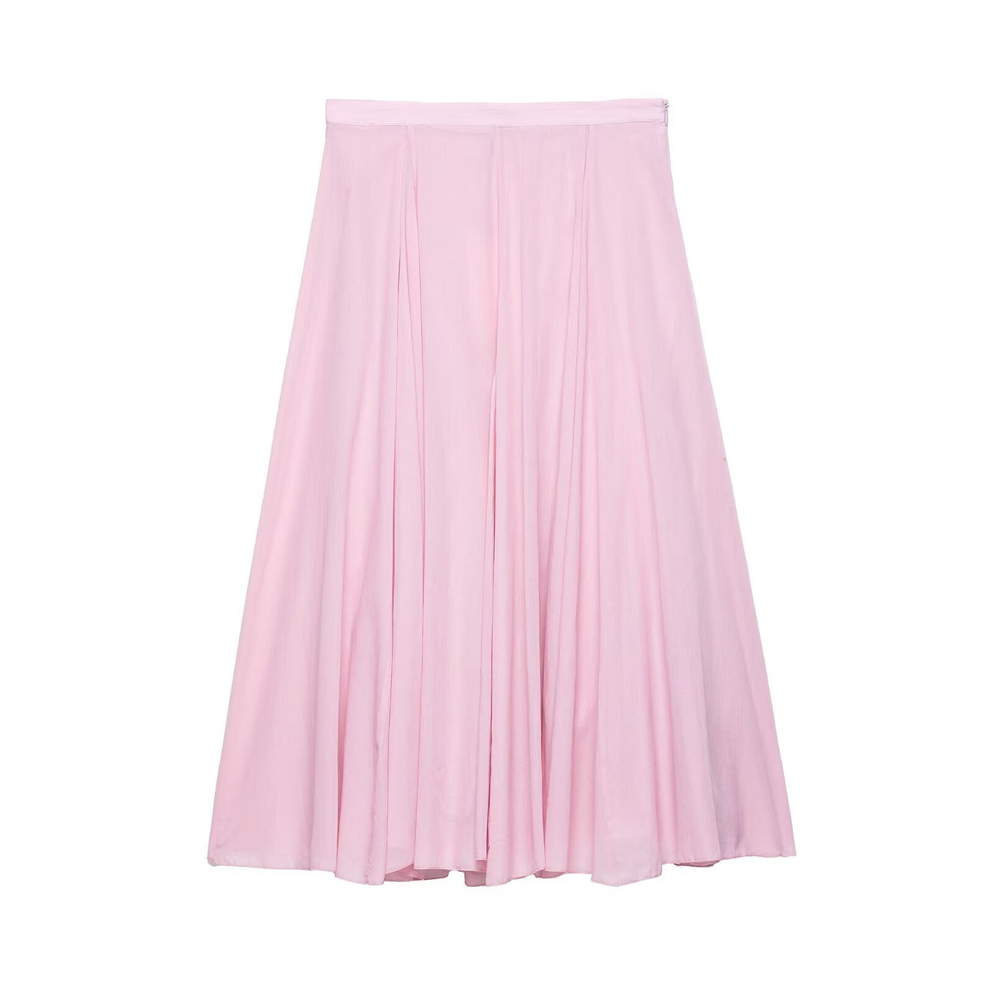 Hattie | Deep Pleat Cotton A-Line Midi Skirt