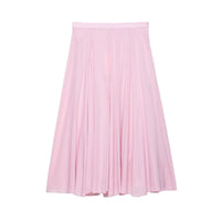 Hattie | Deep Pleat Cotton A-Line Midi Skirt