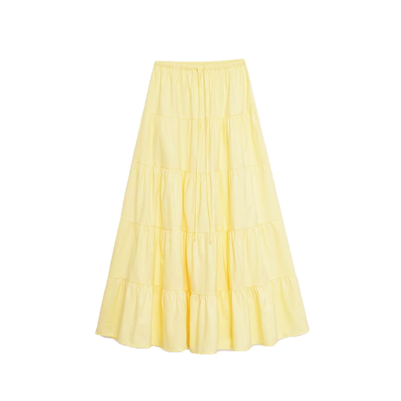 Yasmin | Tiered Drawstring Linen Maxi Skirt