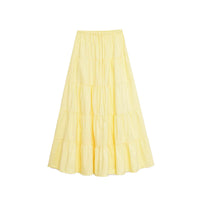 Yasmin | Tiered Drawstring Linen Maxi Skirt