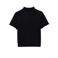 Lyla | Roll Neck Short Sleeve Ribbed Soft Knit Top
