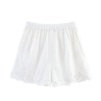 Sophie | Broderie Anglaise Scallop Hem A-Line Linen Shorts