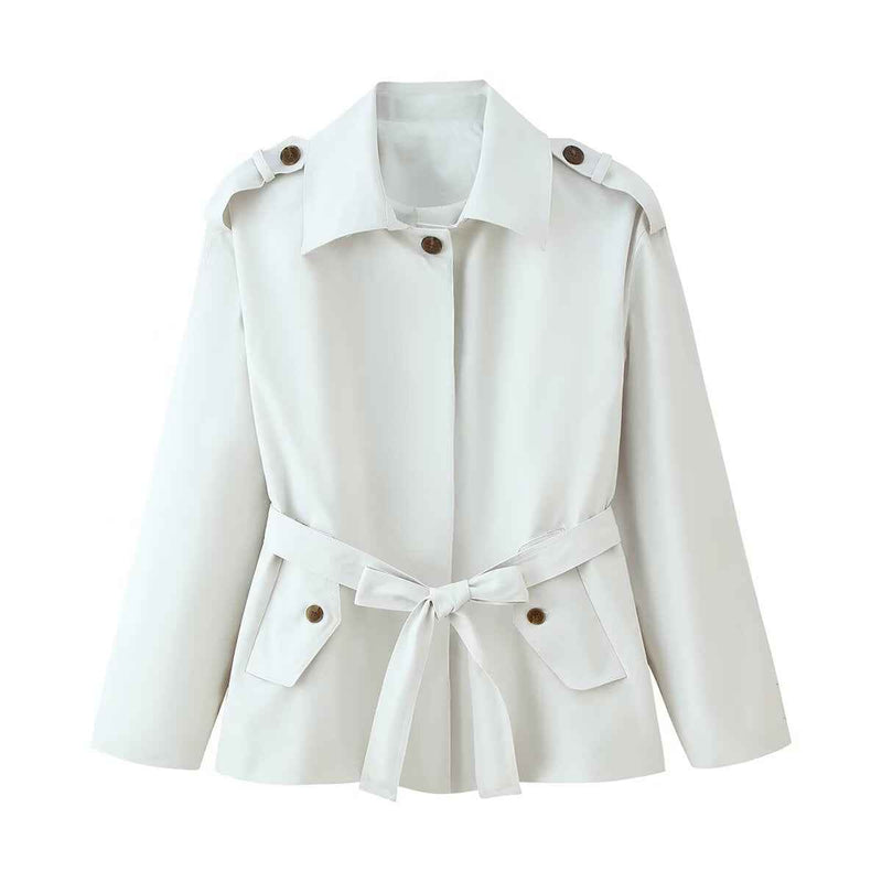 Rue | Smart Casual Belted Trench Coat Beige Long