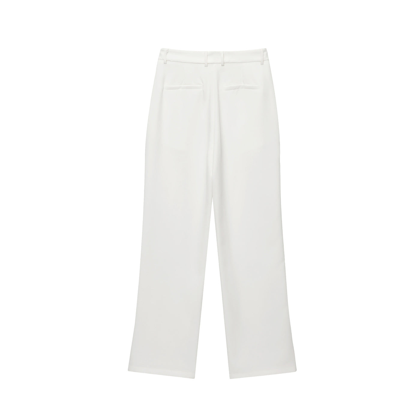 Lydia | High-Waist Flat Front Pocket Tailored Wide-Leg Trousers in Black and White