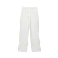 Lydia | High-Waist Flat Front Pocket Tailored Wide-Leg Trousers in Black and White