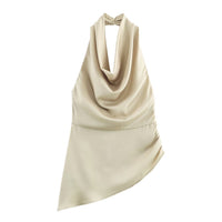 Jemima | Cowl Neck Satin Halter Top