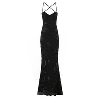 Esther | Floral Appliqué Mesh Bodycon Maxi Dress