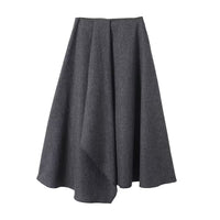 Darcie | Asymmetric Hem A-Line Midi Skirt