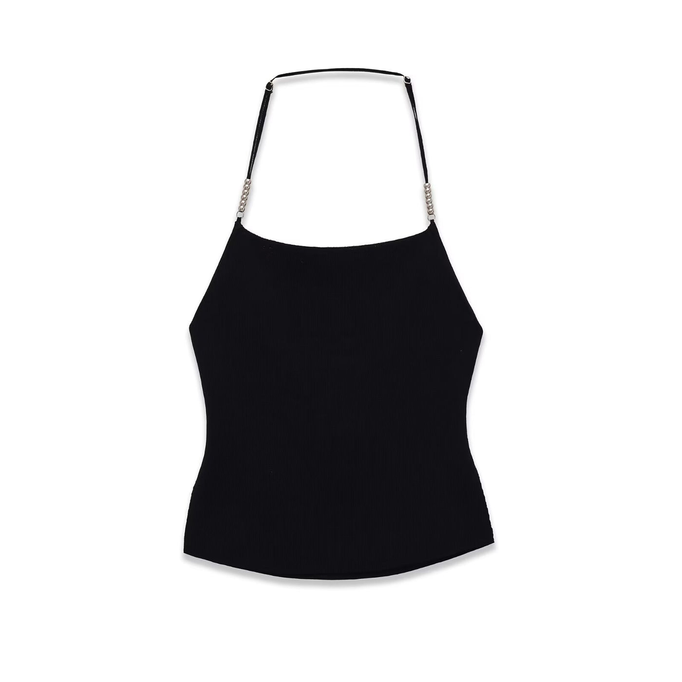 Alicia | Embellished Halter Strap Square Neck Crop Top