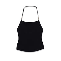 Alicia | Embellished Halter Strap Square Neck Crop Top