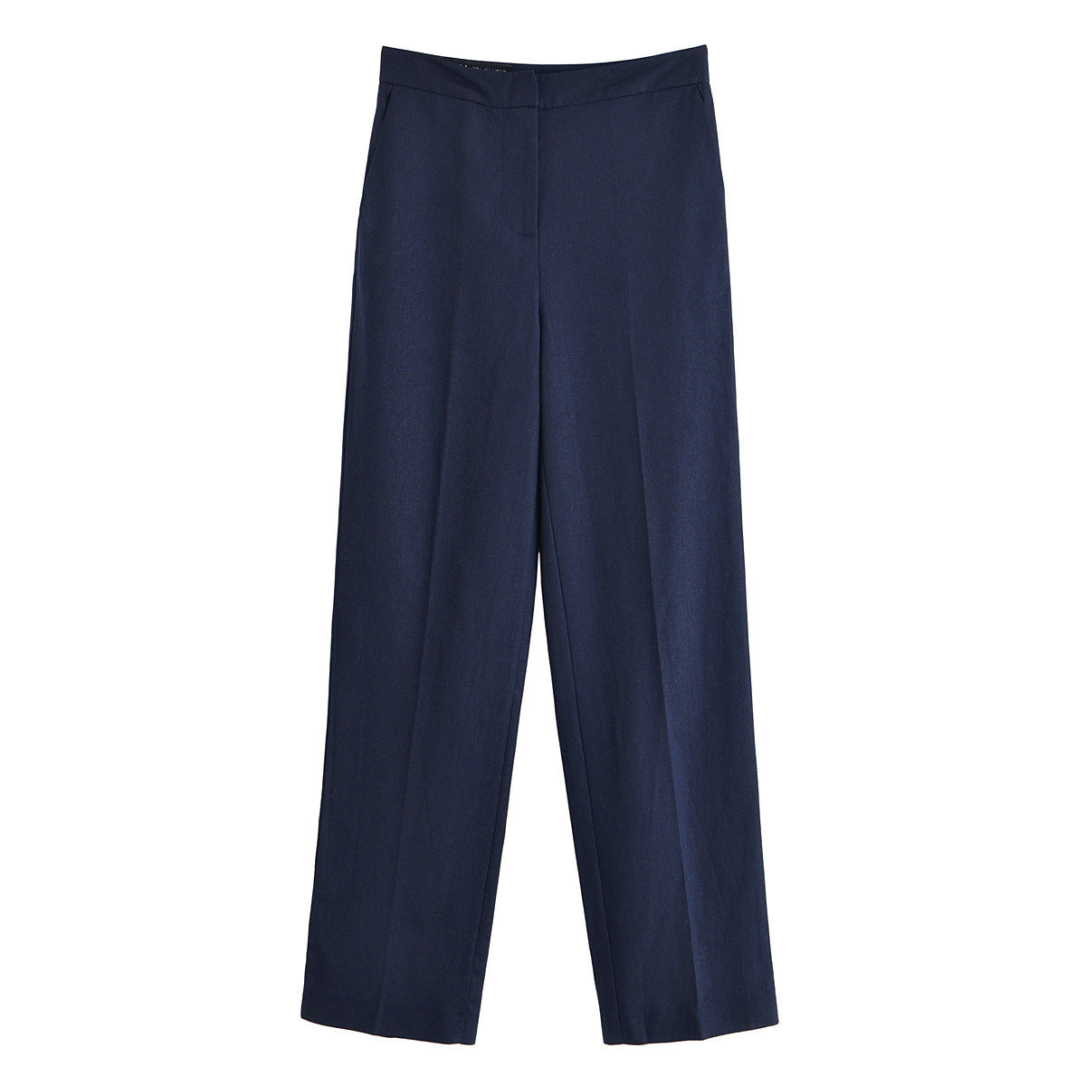 Juliet | Flat Front Seam Pocket Tailored Straight-Leg Trousers in Red and Navy