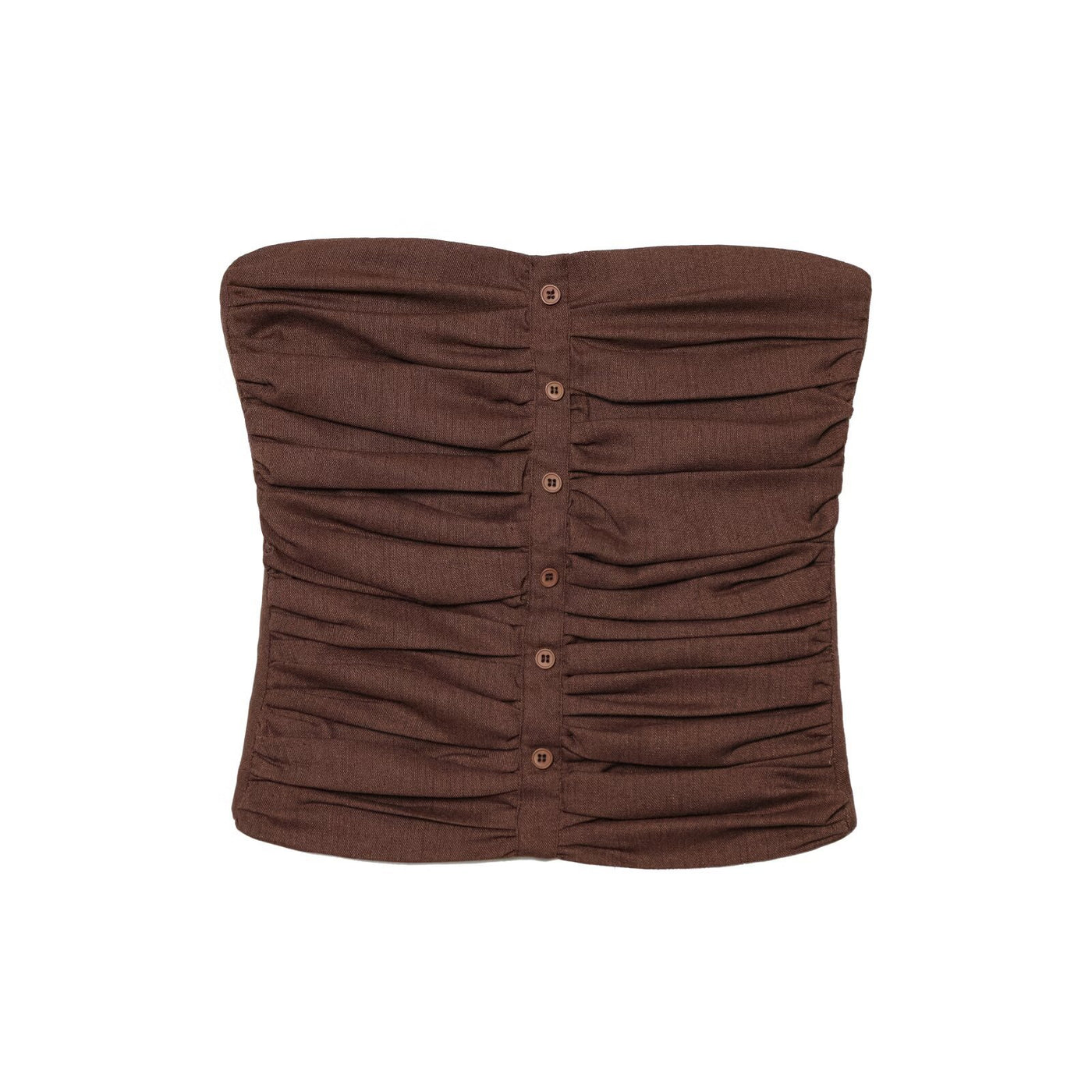 Nicole | Ruched Button Bandeau Top