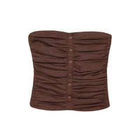Nicole | Ruched Button Bandeau Top