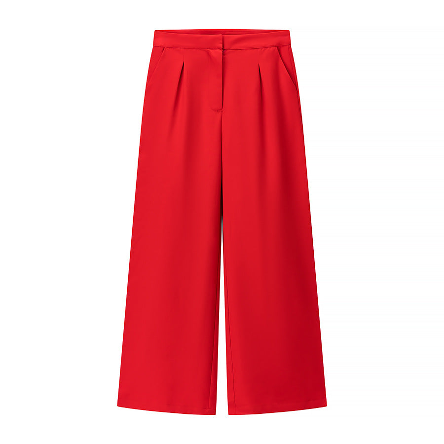 Ruby | Red Waistcoat & Wide Leg Co-ord