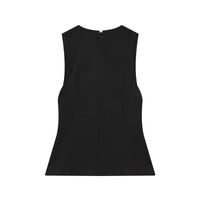 Abigail | High Neck Zip Front Tailored Peplum Top